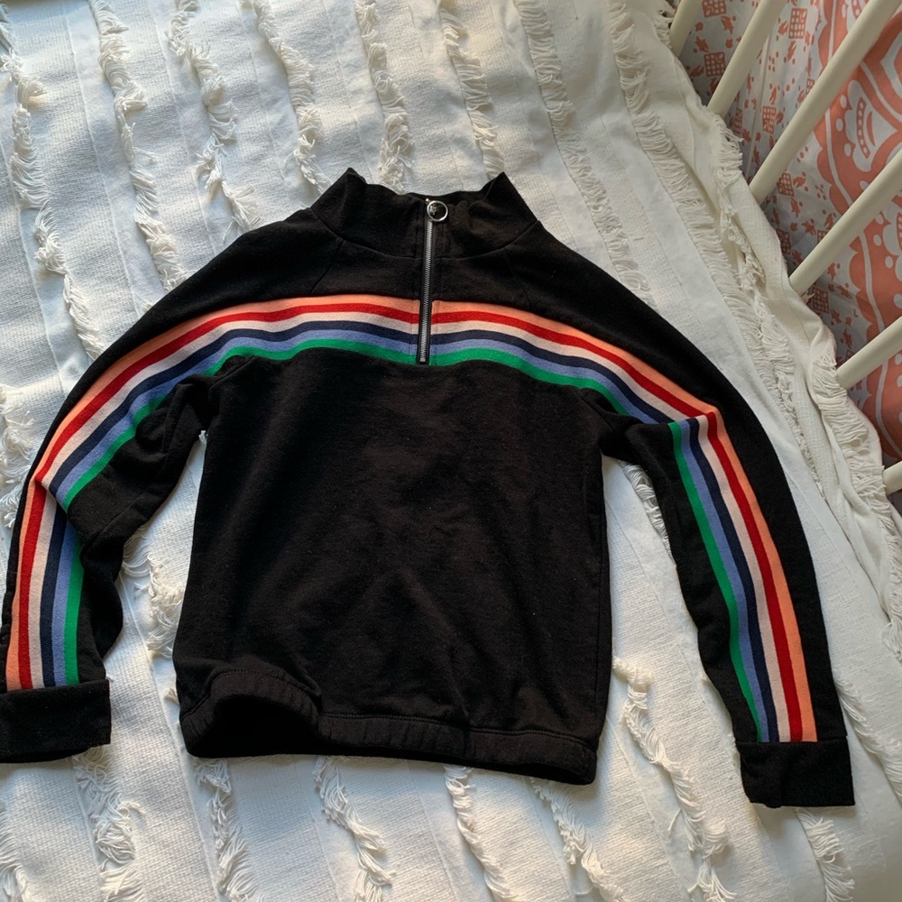 Tillys Full Tilt long sleeve zip top w/ stripes, L